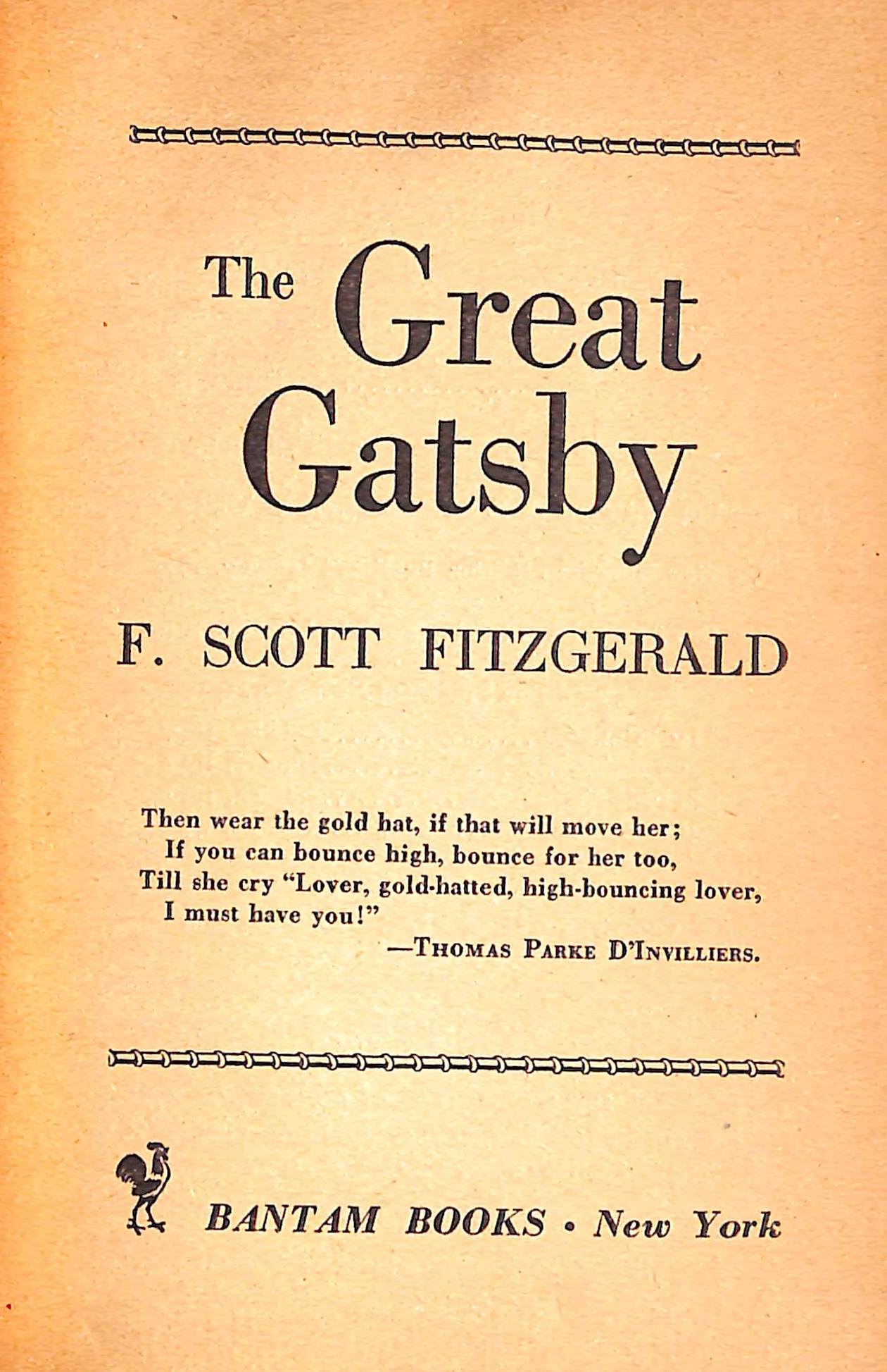 "The Great Gatsby" 1951 FITZGERALD, F. Scott (SOLD)