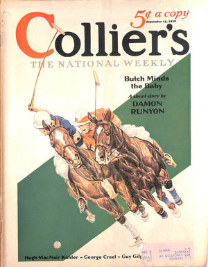 Collier's The National Weekly September 13. 1930 w/ Paul Brown Polo Cover