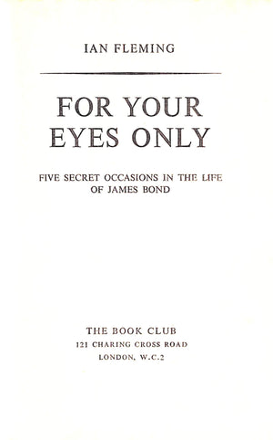 "For Your Eyes Only" 1960 FLEMING, Ian