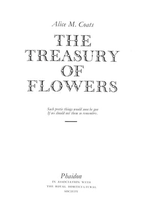 "The Treasury Of Flowers" 1975 COATS, Alice M.