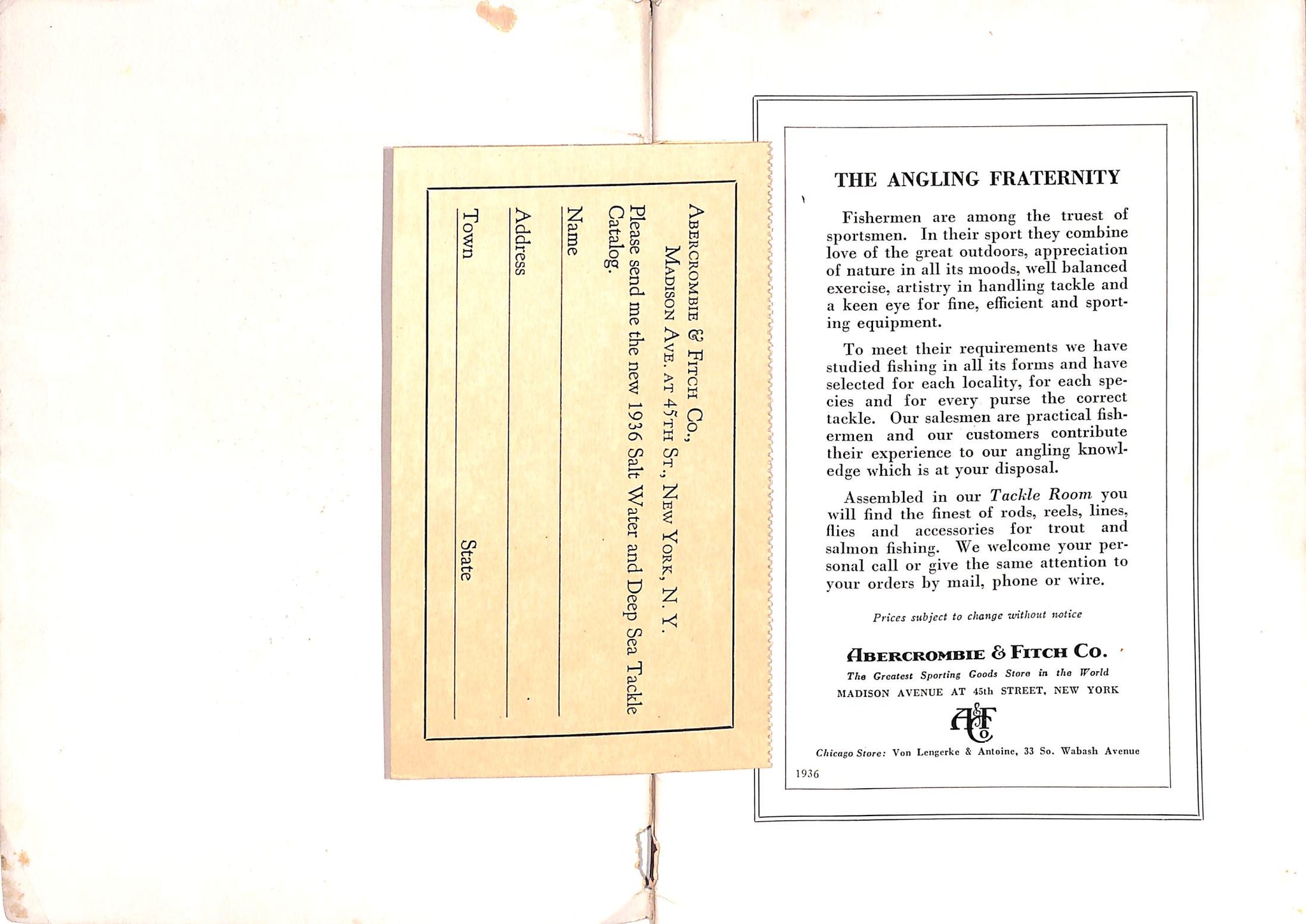 Abercrombie & Fitch 1936 Fishing Catalog