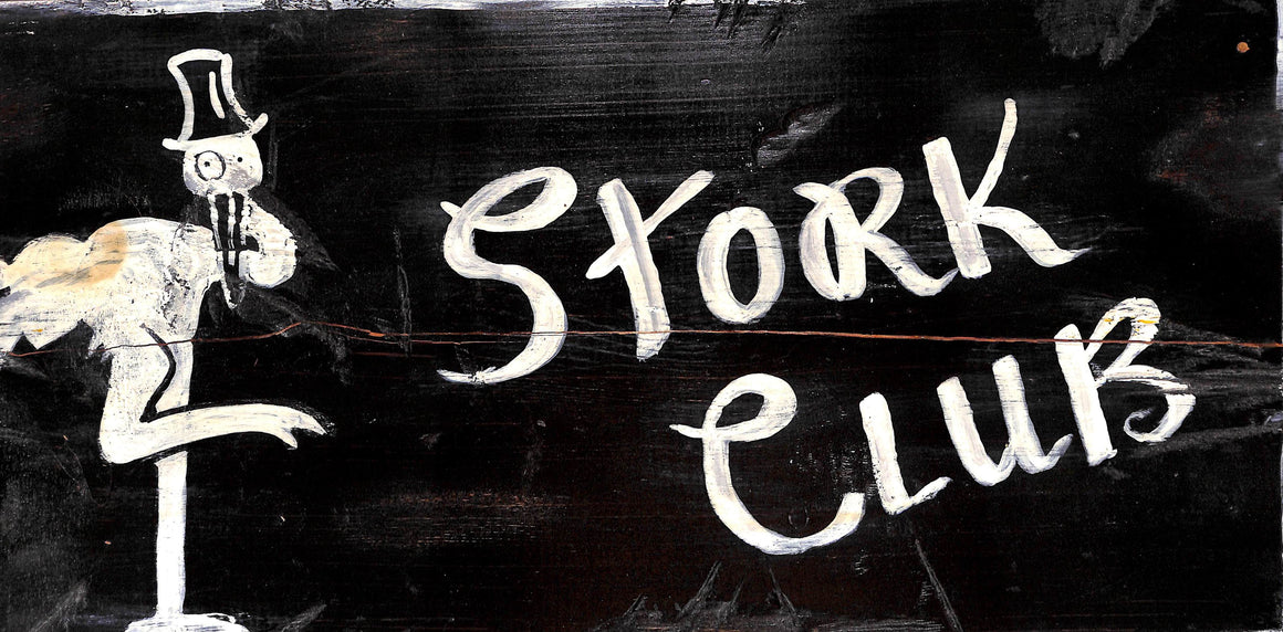 Stork Club Hand-Painted Wood Sign