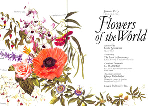 "Flowers Of The World" 1972 PERRY, Frances, GREENWOOD, Leslie [illustrated by]