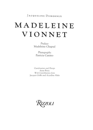 "Madeleine Vionnet" 1990 DEMORNEX, Jacqueline