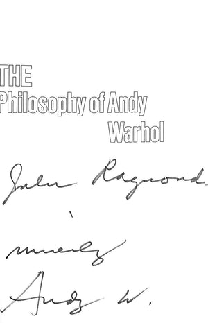 "The Philosophy Of Andy Warhol (From A To B & Back Again)" 1975 WARHOL, Andy