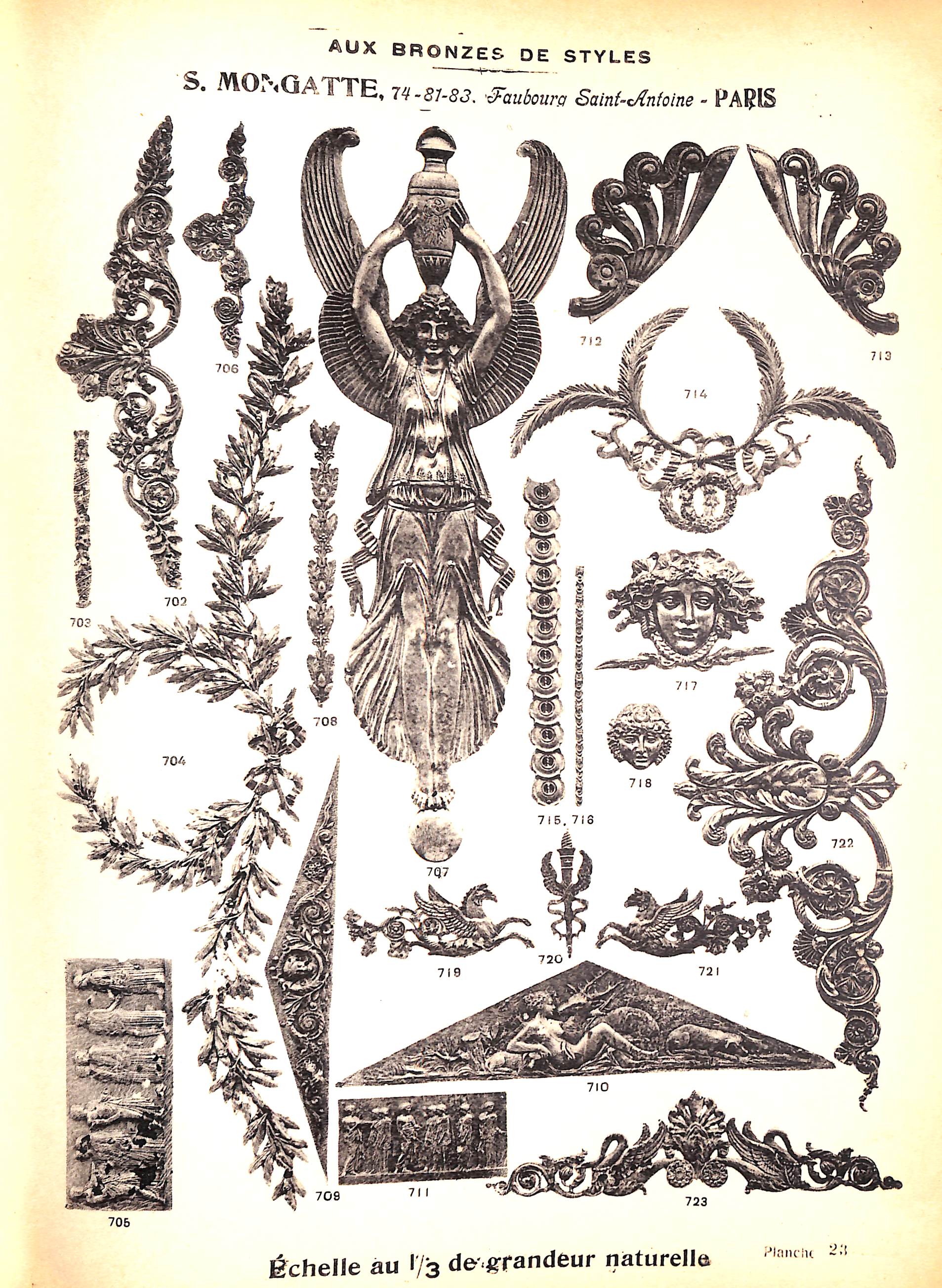 "Aux Bronzes De Style Fabrique De Bronzes Pour Meubles" MONGATTE, S.
