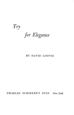 "Try For Elegance" 1959 LOOVIS, David