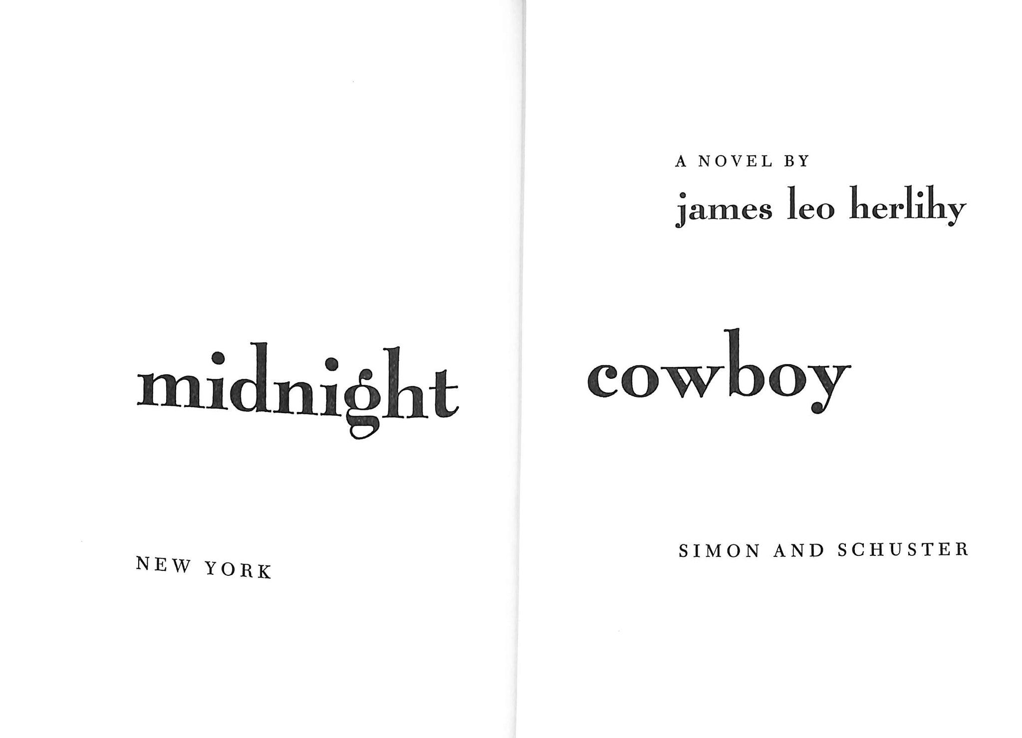 "Midnight Cowboy" 1965 HERLIHY, James Leo