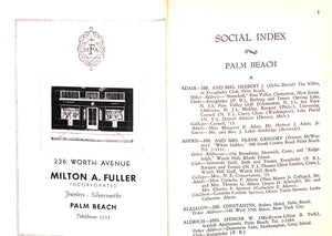 "Social Index Winter Residents And Visitors To Palm Beach/ Miami Beach/ Nassau Vol. 26" 1950