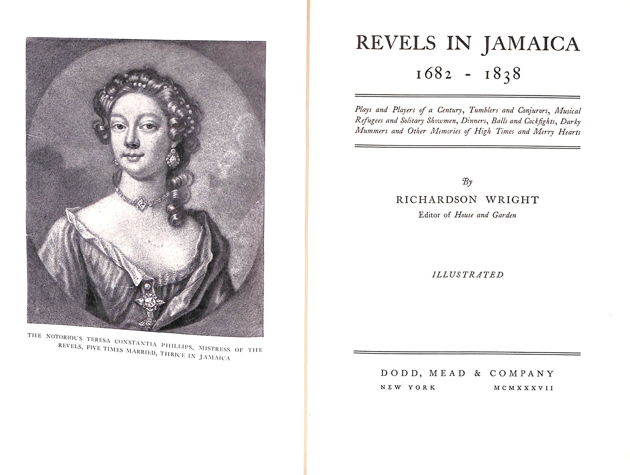 "Revels In Jamaica 1682-1838" 1937 WRIGHT, Richardson