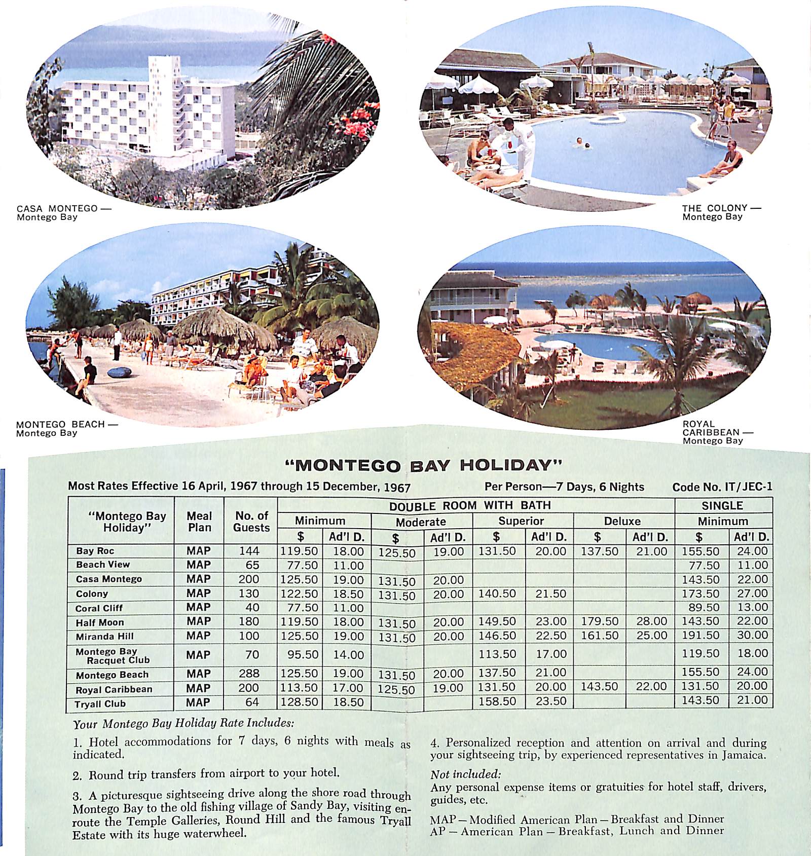 "Holidays In Jamaica By BOAC" 1967