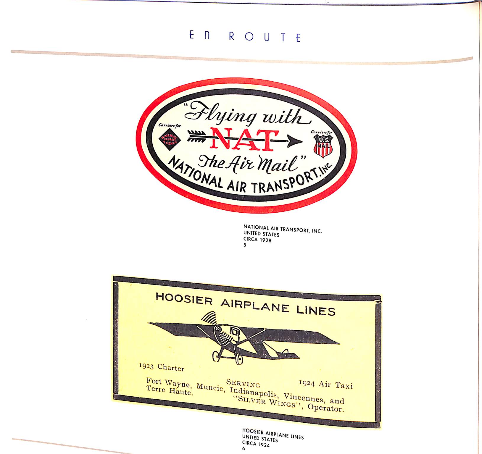 "En Route Label Art From The Golden Age Of Air Travel" 1993 JOHNSON, Lynn & O'LEARY, Michael