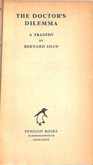 "The Doctor's Dilemma" 1948 SHAW, Bernard