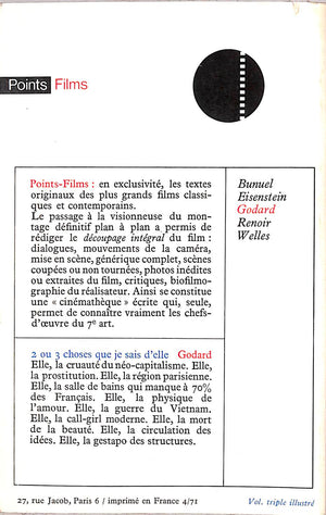 "2 Ou 3 Choses Que Je Sais D'elle" 1971 Jean-Luc Godard