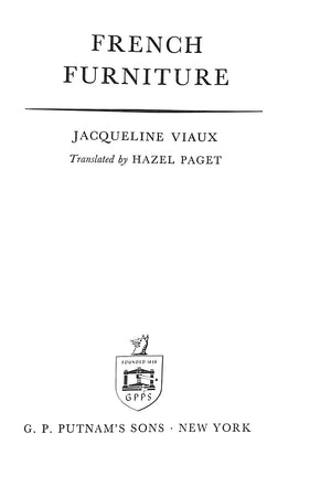 "French Furniture" 1962 VIAUX, Jacqueline