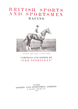 "British Sports And Sportsmen: Racing" 1920 "The Sportsman" [compiled and edited by]