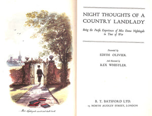 "Night Thoughts Of A Country Landlady" 1943 OLIVIER, Edith