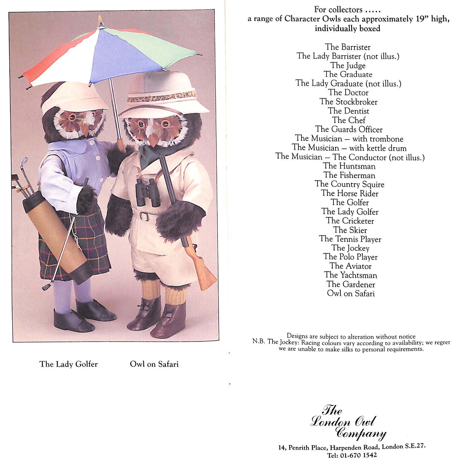 "The London Owl Company Catalogue" Vol I