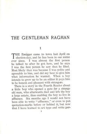 "The Gentleman Ragman" 1906 NESBIT, Wilbur