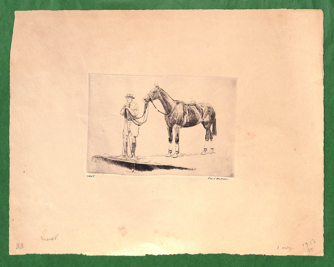 "Paul Brown 'Next' Polo Pony Drypoint Etching" (SOLD)