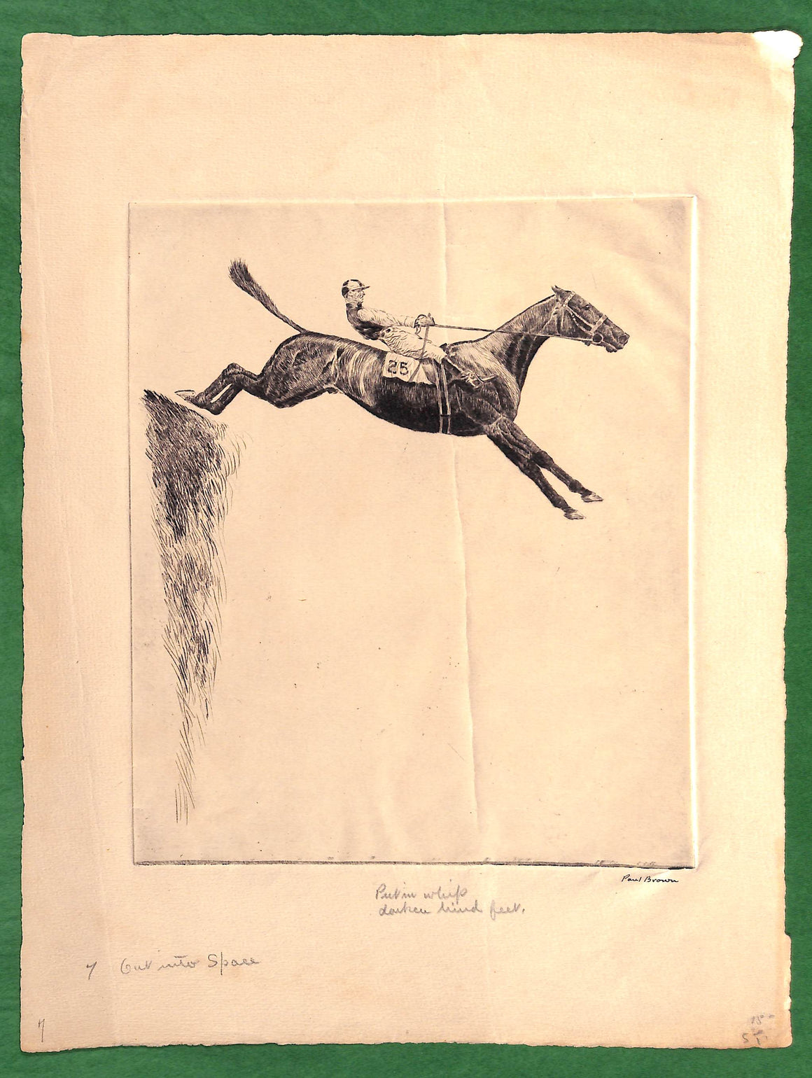 Paul Brown "Out Into Space" Steeplechaser Drypoint Etching
