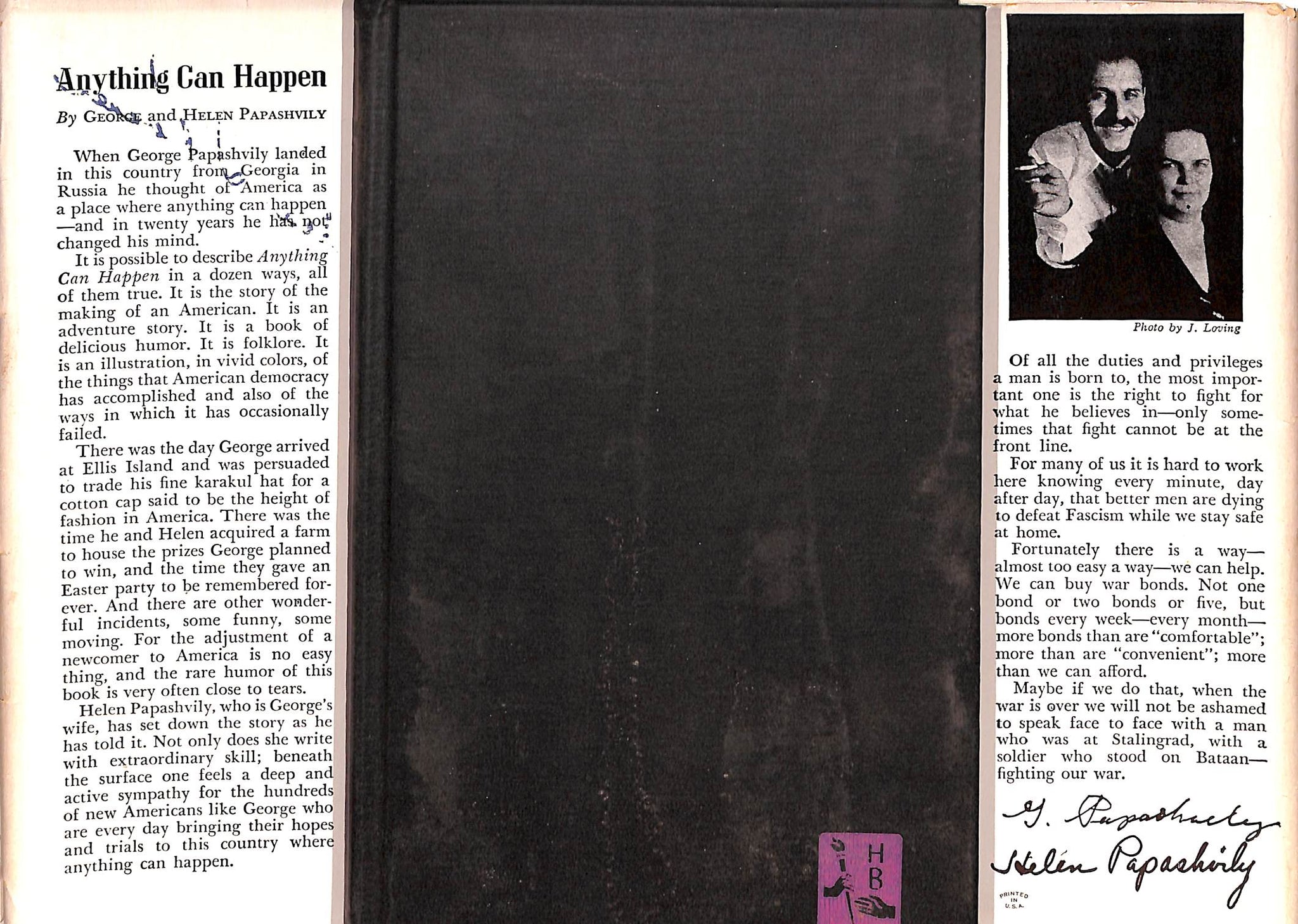 "Anything Can Happen" 1945 PAPASHVILY, George & Helen