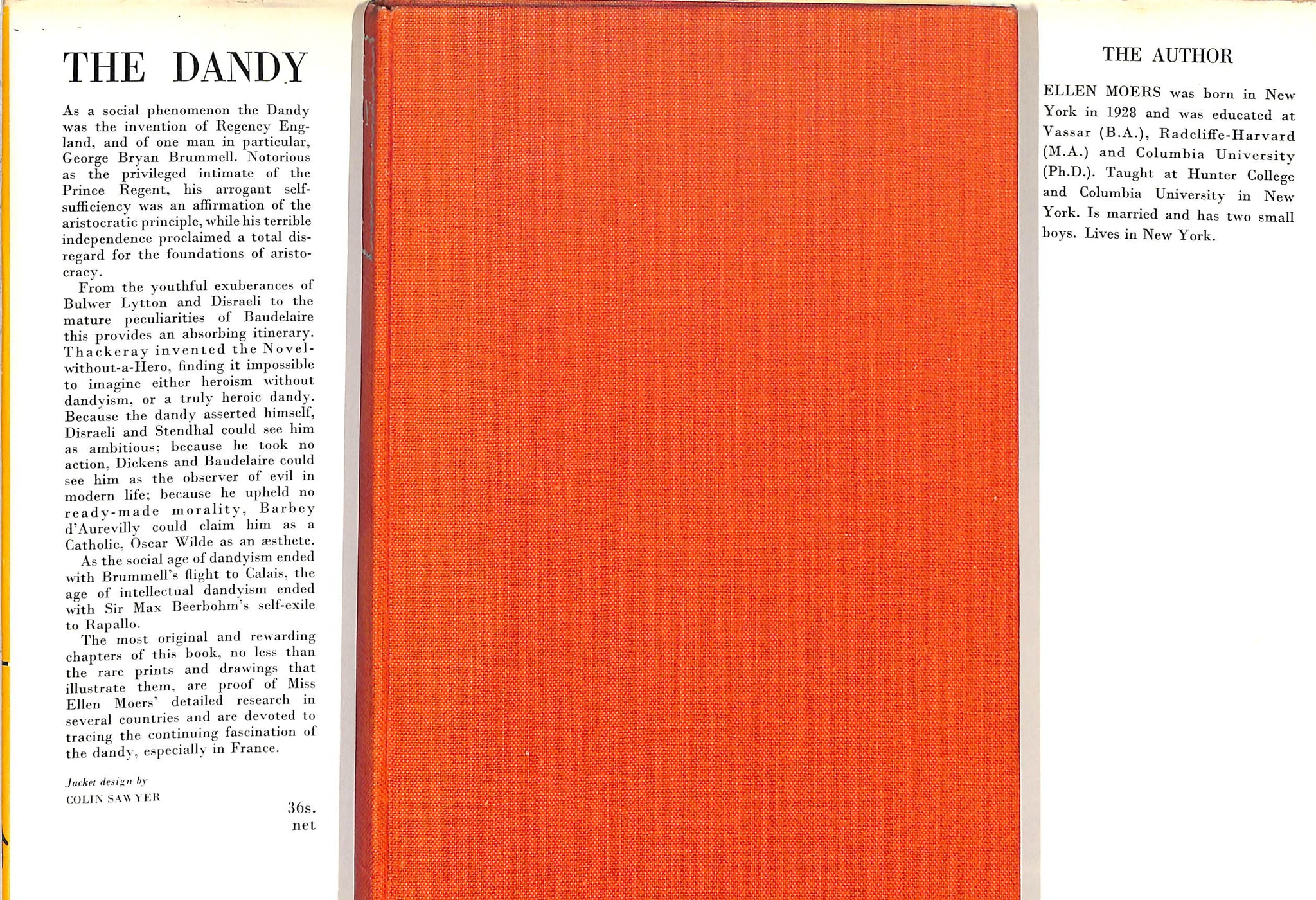 "The Dandy: Brummell To Beerbohm" 1960 MOERS, Ellen