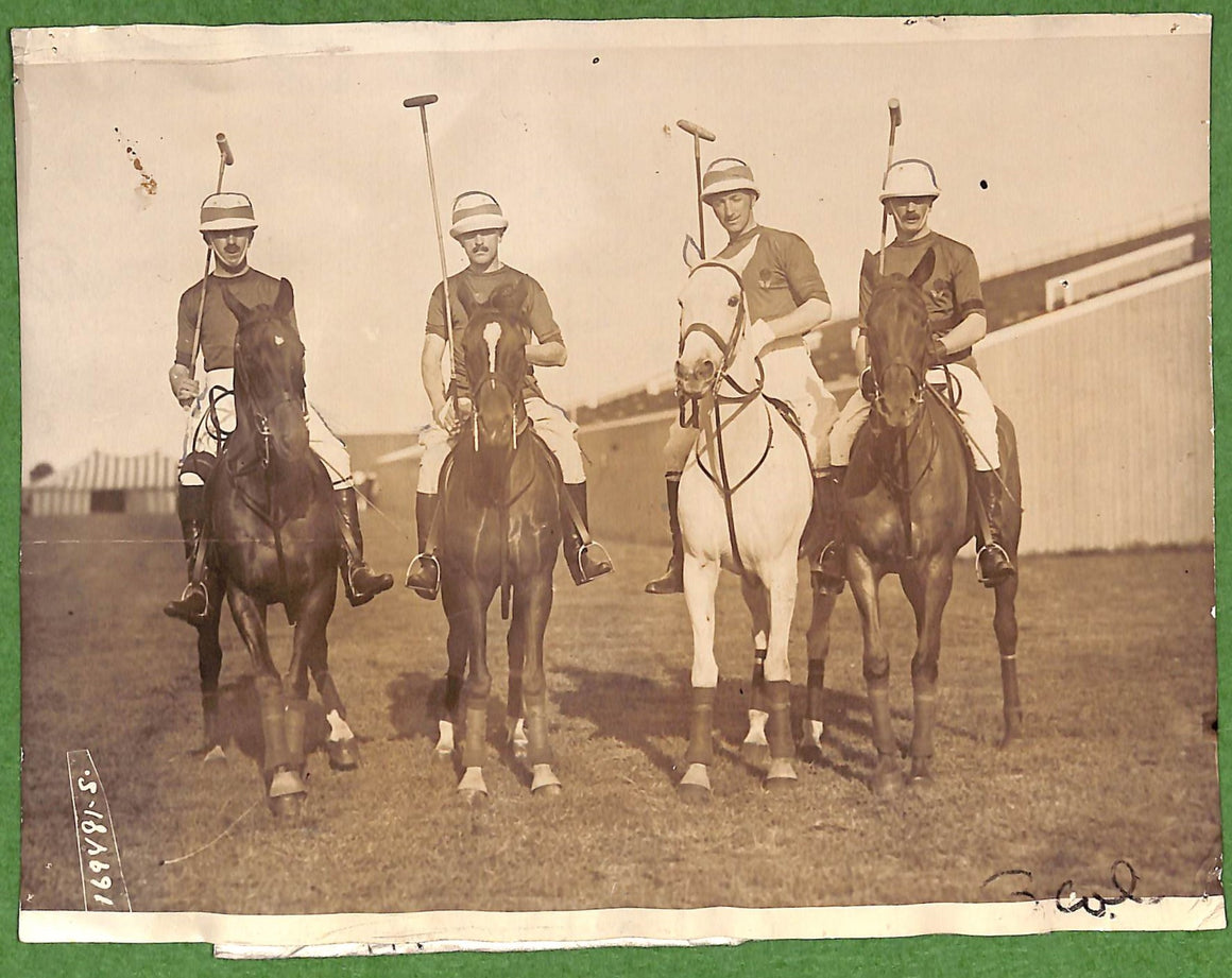 First Photograph Of The English Polo Team For 1914 At Meadow Brook, L.I.