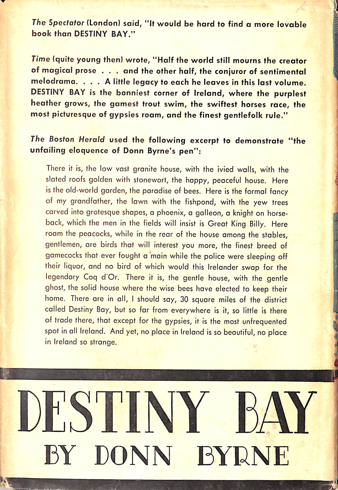 "Destiny Bay" 1949 BYRNE, Donn