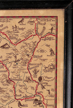 "Recreational c1920s Chart Of The White Mountains Franconia Notch New Hampshire" (SOLD)
