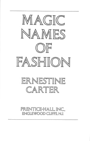 "Magic Names Of Fashion" 1980 CARTER, Ernestine