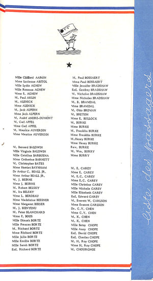 "Cie. Gle. Transatlantique French Line List Of Passengers" 1972