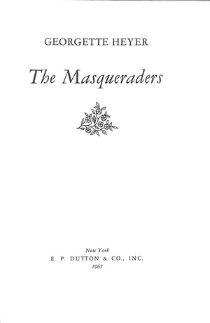 "The Masqueraders" 1967 HEYER, Georgette (SOLD)