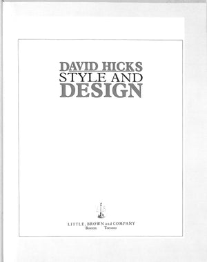 "David Hicks Style And Design" 1987 HICKS, David