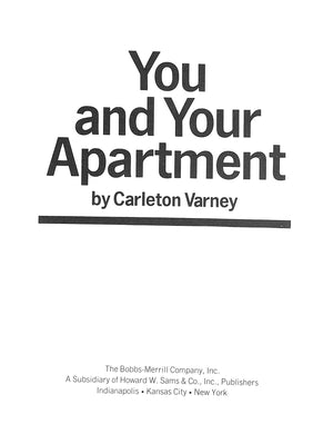 "You And Your Apartment" 1967 VARNEY, Carleton