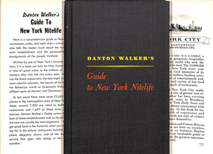 "Danton Walker's Guide To New York" 1958 WALKER, Danton