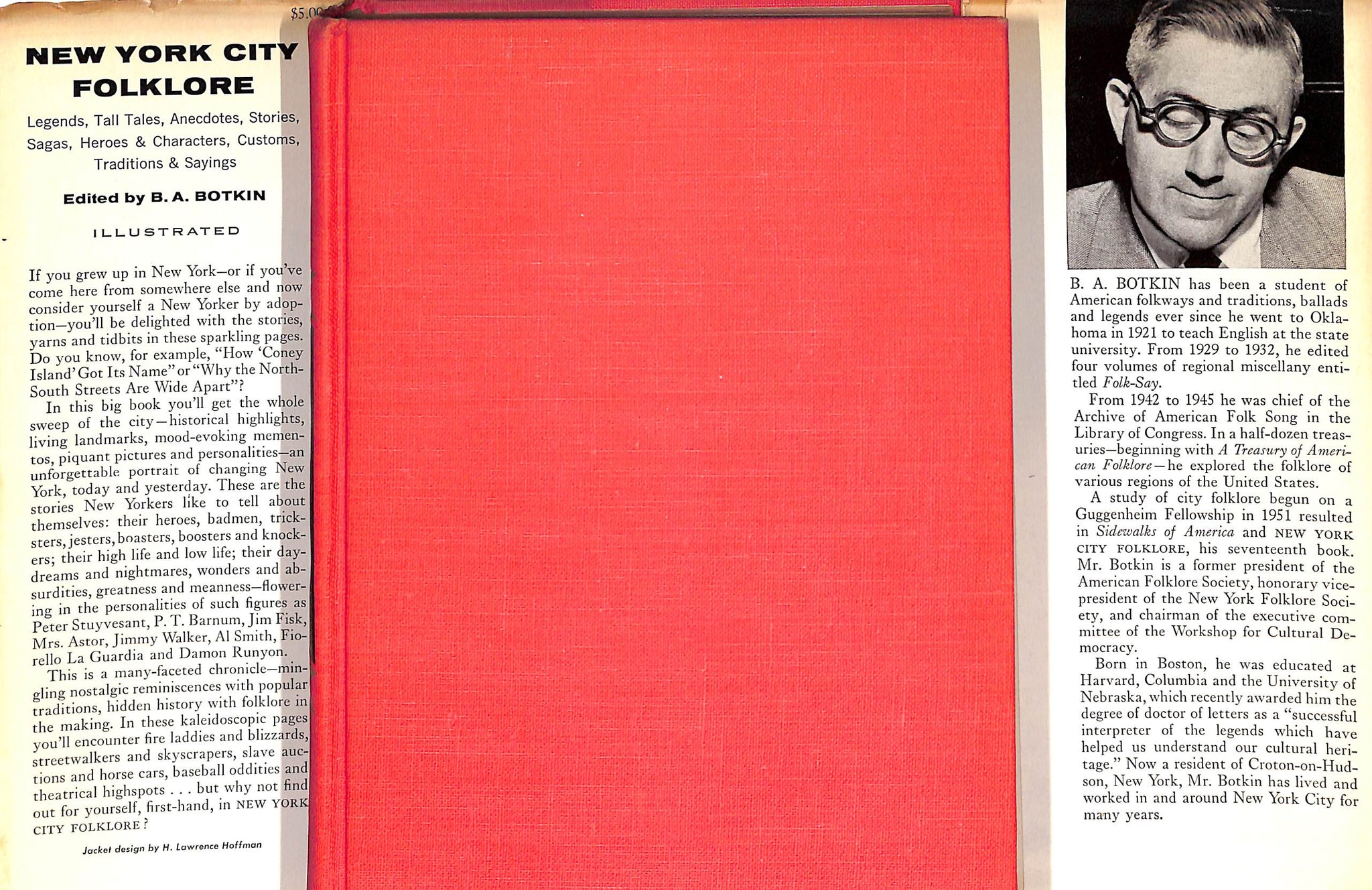 "New York City Folklore" 1956 BOTKIN, B.A.