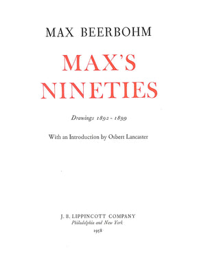 "Max's Nineties: Drawings 1892-1899" 1958 BEERBOHM, Max