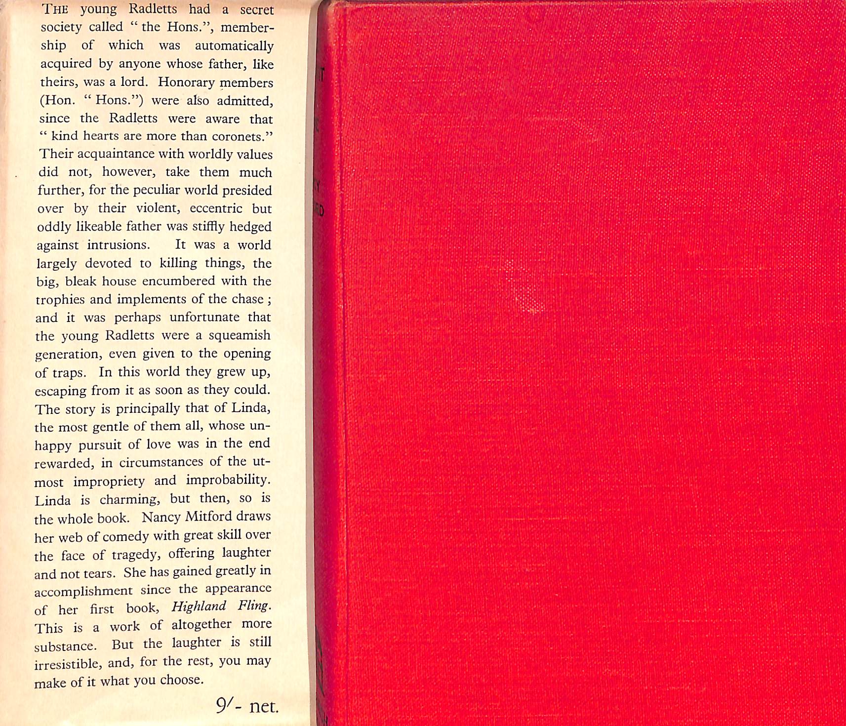 "The Pursuit Of Love" 1946 MITFORD, Nancy (SOLD)