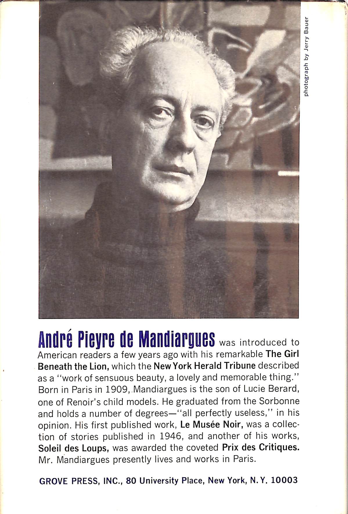 "The Motorcycle" 1965 DE MANDIARGUES, Andre Pieyre