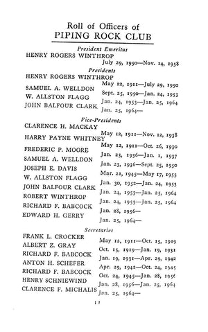 "Piping Rock Club 1964 Members' Annual" 1964