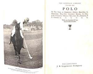 "Polo The Lonsdale Library Vol XXI" 1936 The Earl of Kimberley [editor]