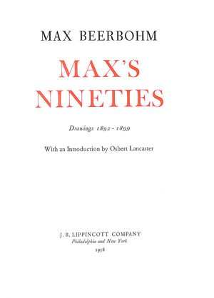 "Max's Nineties Drawings 1892-1899" 1958 BEERBOHM, Max