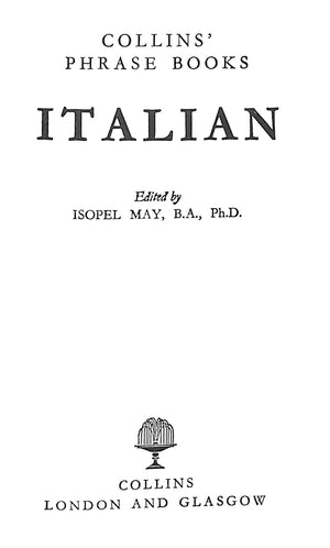 "Travel Talk Collins' Phrase Books: French/ German/ Italian/ Spanish" 1958