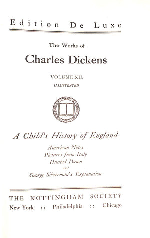 "The Works Of Charles Dickens 15 Volume Edition De Luxe" DICKENS, Charles