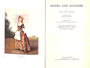 "Modes And Manners: From The Early Middle Ages Through The Eighteenth Century - Volume IV, The Eighteenth Century" VON BOEHN, Max