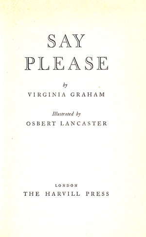 "Say Please" 1954 GRAHAM, Virginia (SOLD)