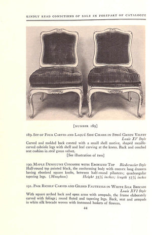 French & Biedermeier Furniture 1944 Including Property Of Syrie Maugham