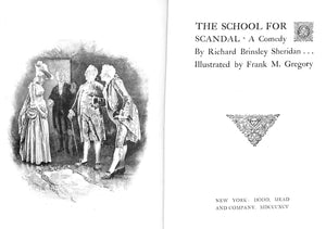 "The School For Scandal" 1892 SHERIDAN, Richard Brinsley