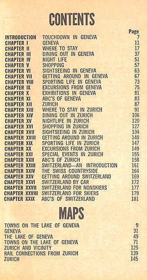 "TWA Getaway Guide Zurich/ Geneva" 1971 KEOWN, Ian M.